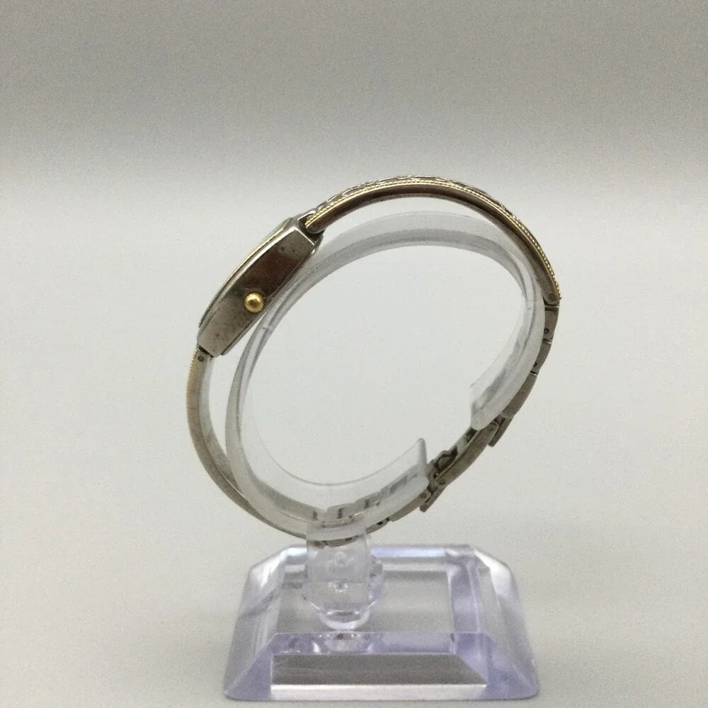 Anne Klein Womens Watch 17mm White Dial Two Tone Bangle New Battery 6.75